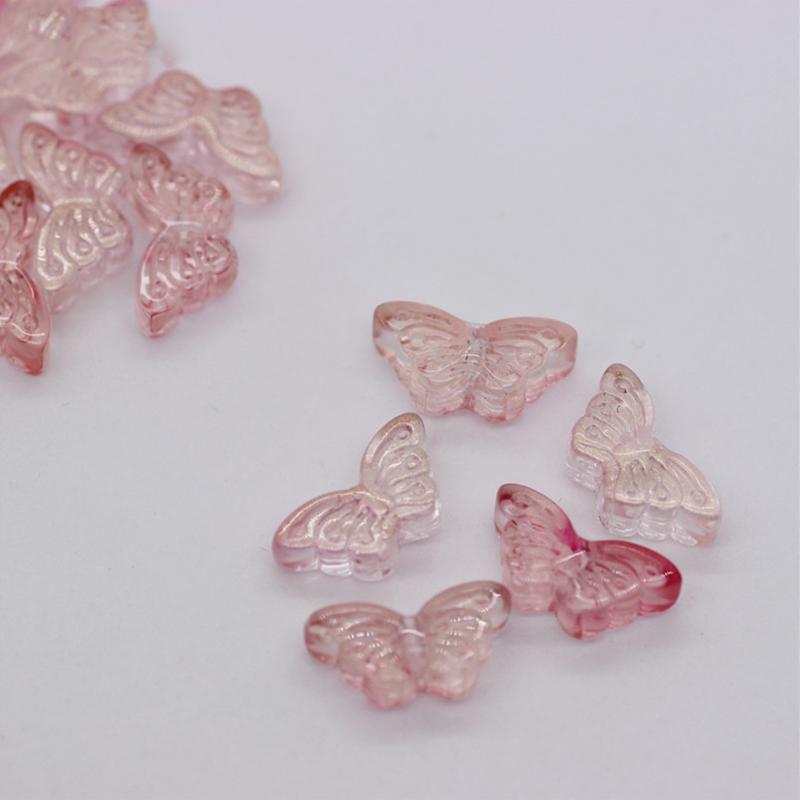 50PCS Butterfly Beads Czech Glass Loose Spacer Beads For Needlework Earrings Bracelet Jewelry Making Components Crafts DIY