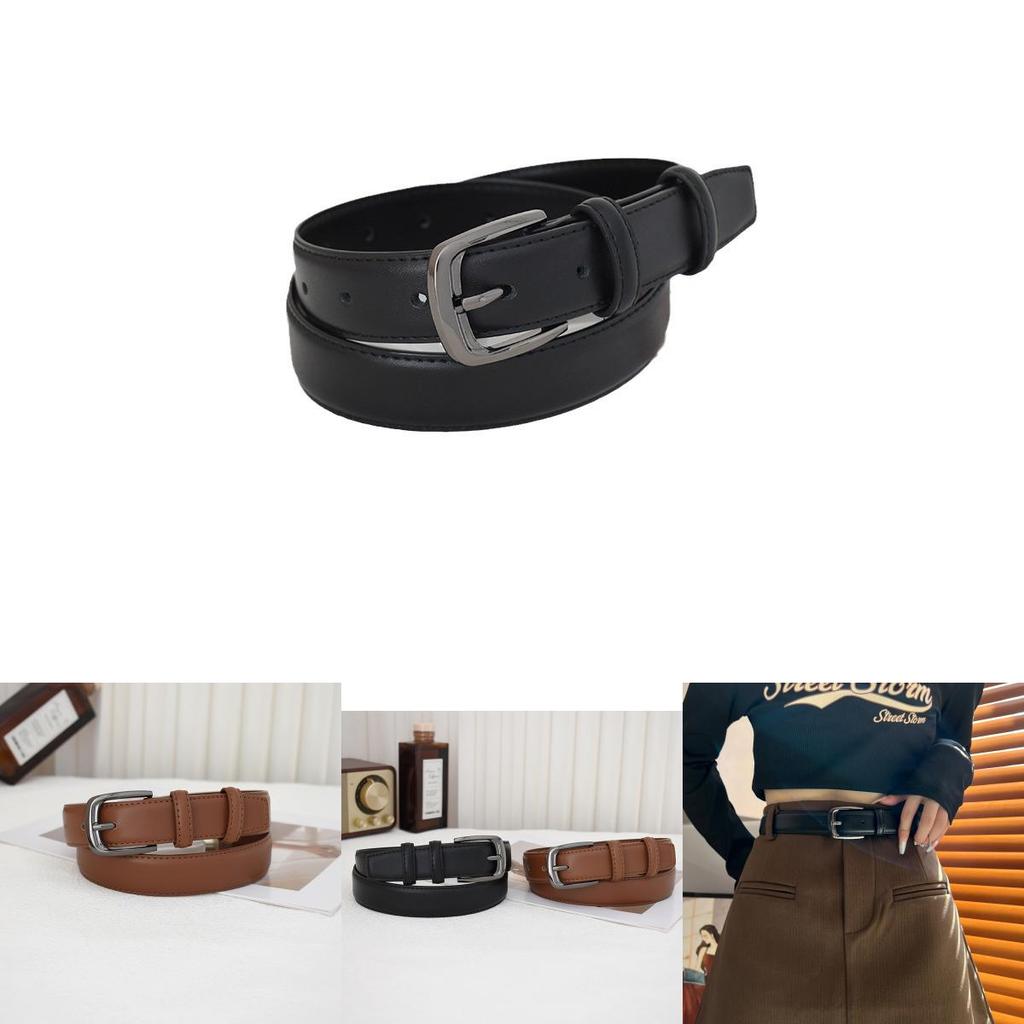 High Quality Genuine Leather Black Belt For Men And Women Stylish Retro Design