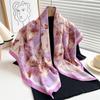 Retro 90cm Printed Large Square Scarf Spring and Autumn Scarf Twill Silk Headscarf Sunscreen Decorative Shawl Female