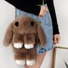 Messenger Bag Cartoon Bunny Shapr Furry Fluffy Soft Touch Plush Chain Shoulder