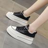 Туфли из натуральной кожи на толстой подошве белого цвета для женщин, весна и лето, новые универсальные стельки, увеличивающие рост, женская обувь, повседневные кроссовки, туфли-лодочки
