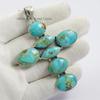 Kingman Turquoise Cross Pendant, 925 Sterling Silver Handmade Pendant
