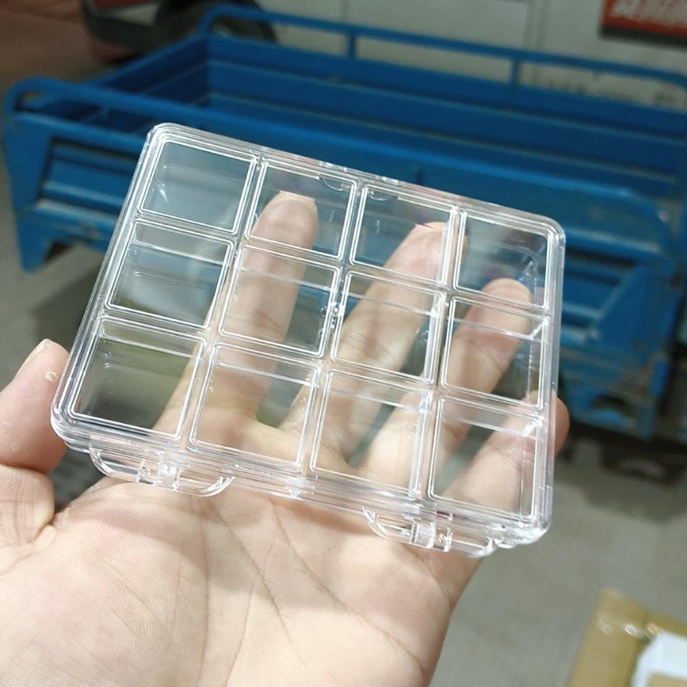 12 Grids Transparent Acrylic Organizer 25mm Badge Holder Storage Box Clear Mini Badge Case Collection Jewelry Storage Case