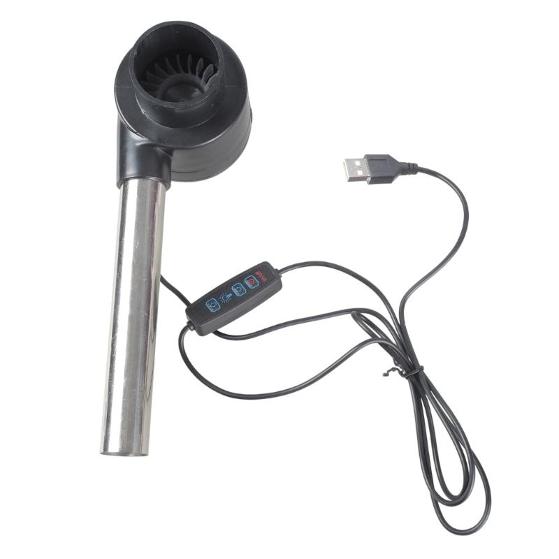 Электрический вентилятор 5 В 14,5 см Удлиненный воздуховод 5-ступенчатое управление Портативный дизайн Для гриля Кемпинга и Кухонной вентиляции