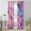 Butterfly And Pink Cherry Blossom Window Curtains For Living Room Luxury Bedroom Decor Drapes Kitchen Window Treatments Curtains