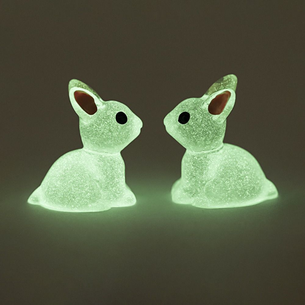 Gardening Luminous Bunnies Cute Miniature Figurines Microlandscape Mini Rabbit Ornaments