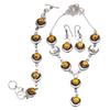 Citrine Quartz Gemstone Handmade Ethnic Jewelry Necklace Set 18-20''