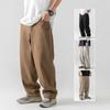 Мужские винтажные хлопковые брюки в японском стиле, повседневные брюки на весну и осень, однотонные, слегка свободные, длинные брюки