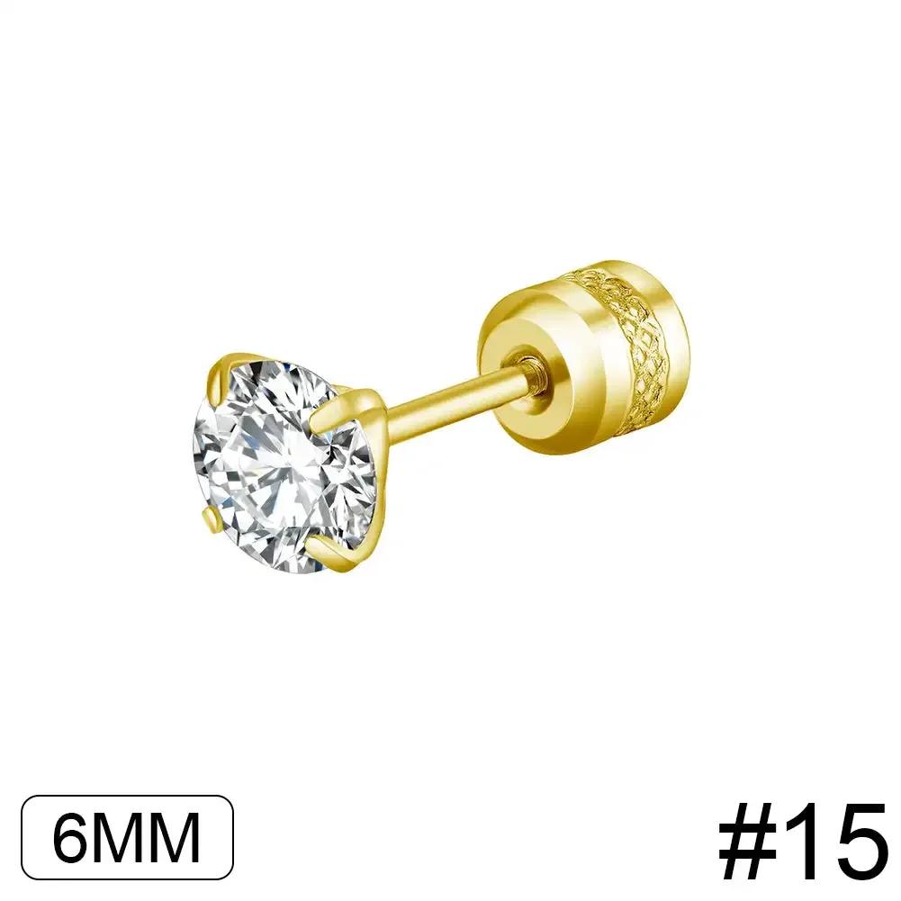 Fashion Four Claw Zircon Cartilage Stainless Steel Ear Stud Crystal Zircon Earrings Piercing Jewelry Steel Clear