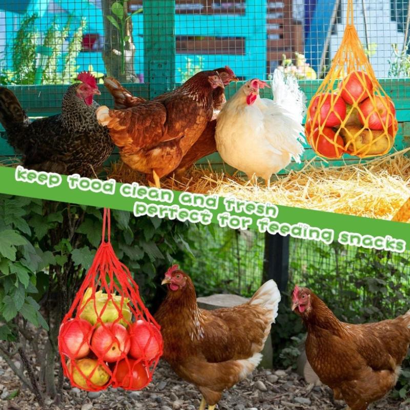 Подвесная сетка-кормушка для кур, мешок-кормушка для домашней птицы, нейлоновый мешок-кормушка, автоматическая кормушка для фермы, держатель для овощей