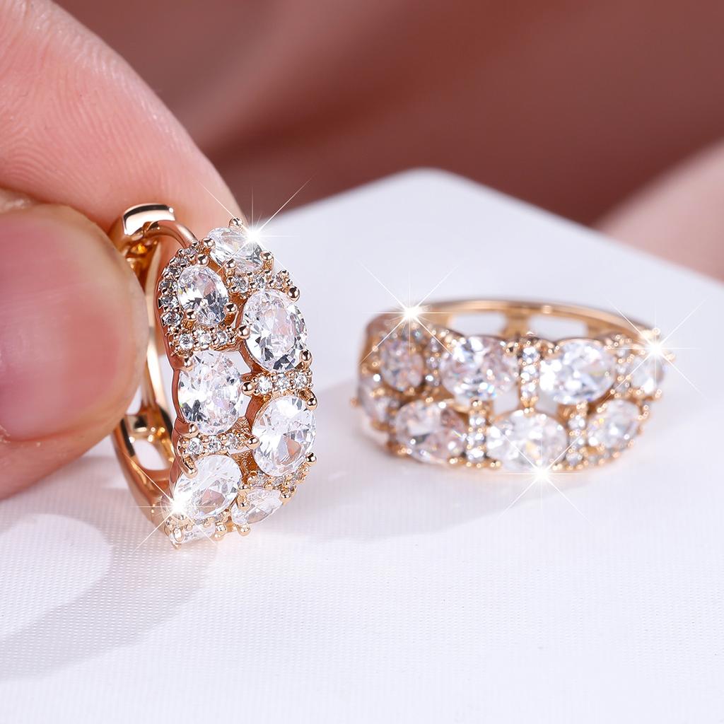 1 пара золотистого цвета, овальные серьги с белым камнем, штабелируемые серьги-капли, висячие серьги-крючки, свадебные украшения, подарки