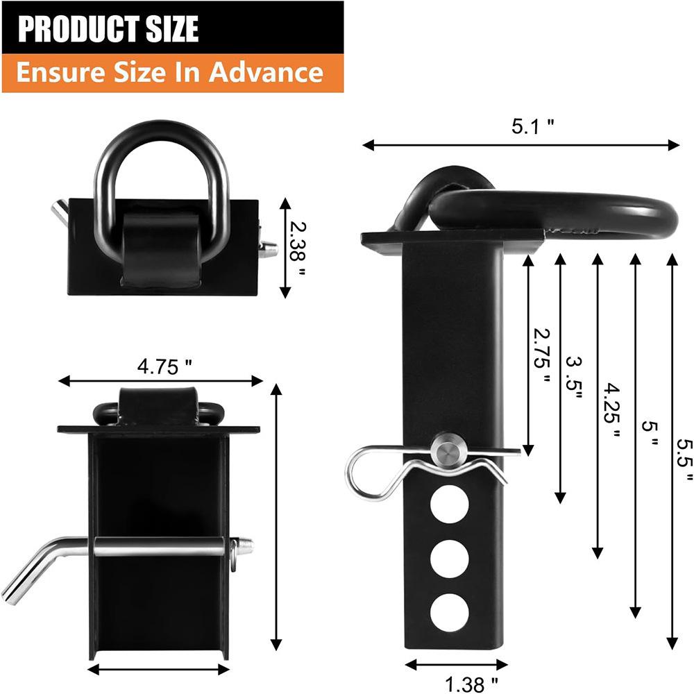 1pcs Heavy Duty Trailer Tie Down Straps with Hooks & Removable D-Rings for Flatbed Utility Cart Transport