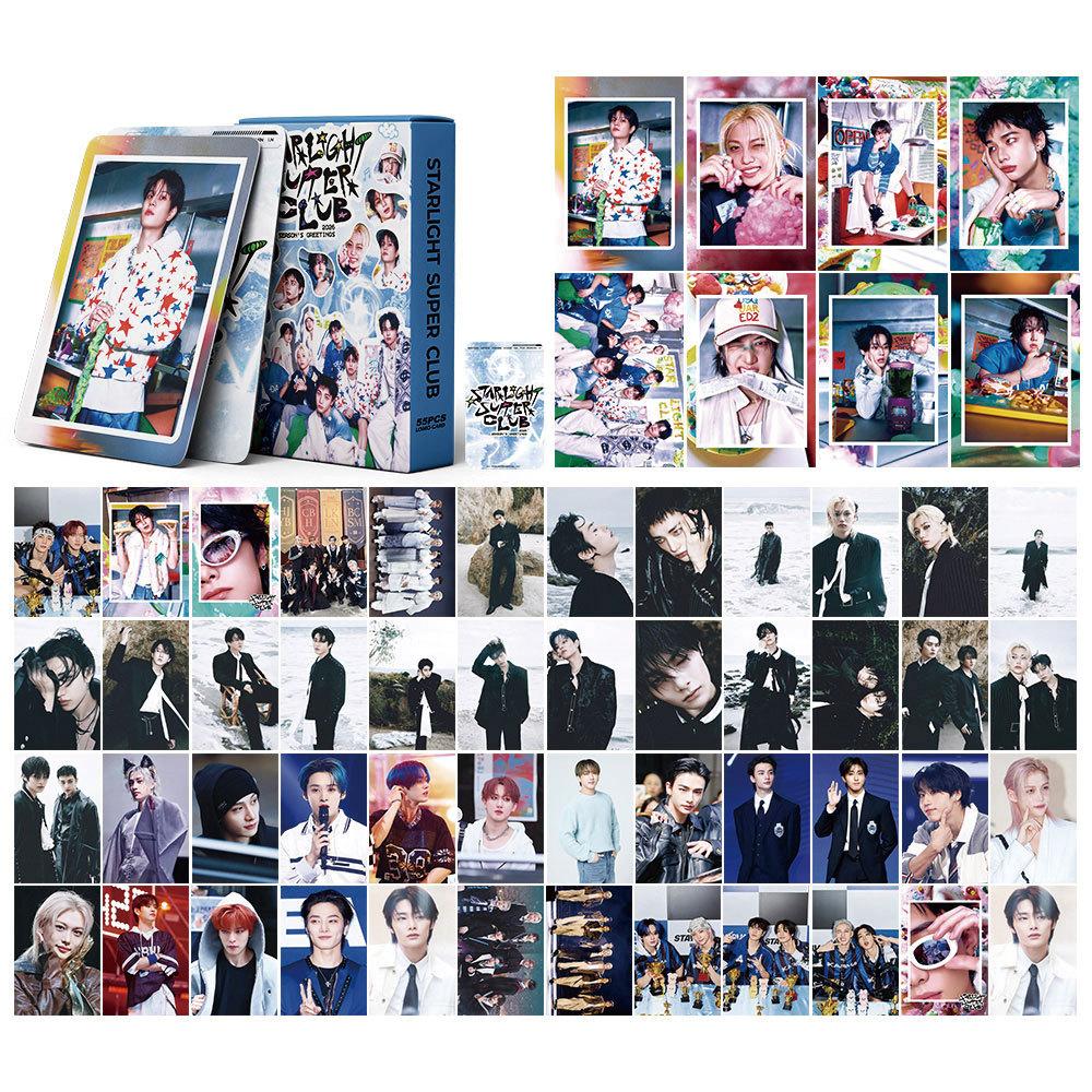 55Pcs Stray Kids Collection Cards Season'S Greetings Skzoo Starlight Super Club Peripheral Lomo Card Postcards