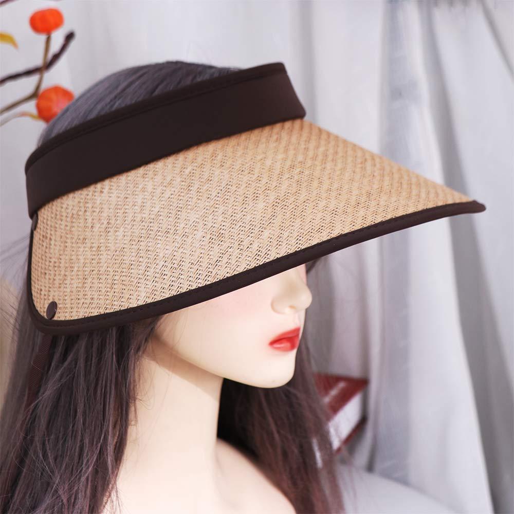 New Design Detachable Shawl Sunshade Hat Foldable Adjustable Straw Cap Wide Brim UPF 50+ Empty Top Sun Hat Outdoor