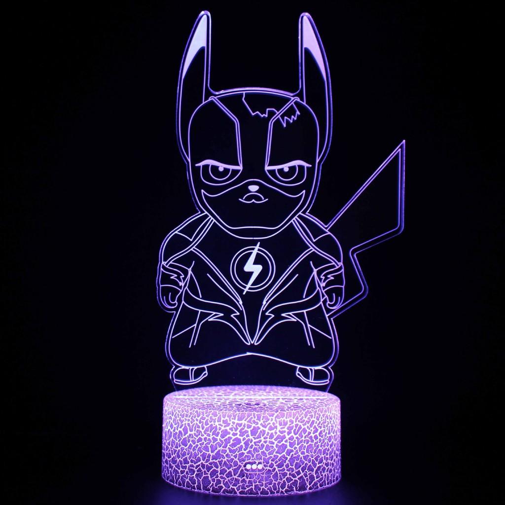 Креативный 3D ночник Пикачу Милая настольная лампа Цветная атмосферная лампа Идея для подарка