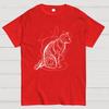 Cat Lines Cotton Summer Casual Cool Loose T-Shirt