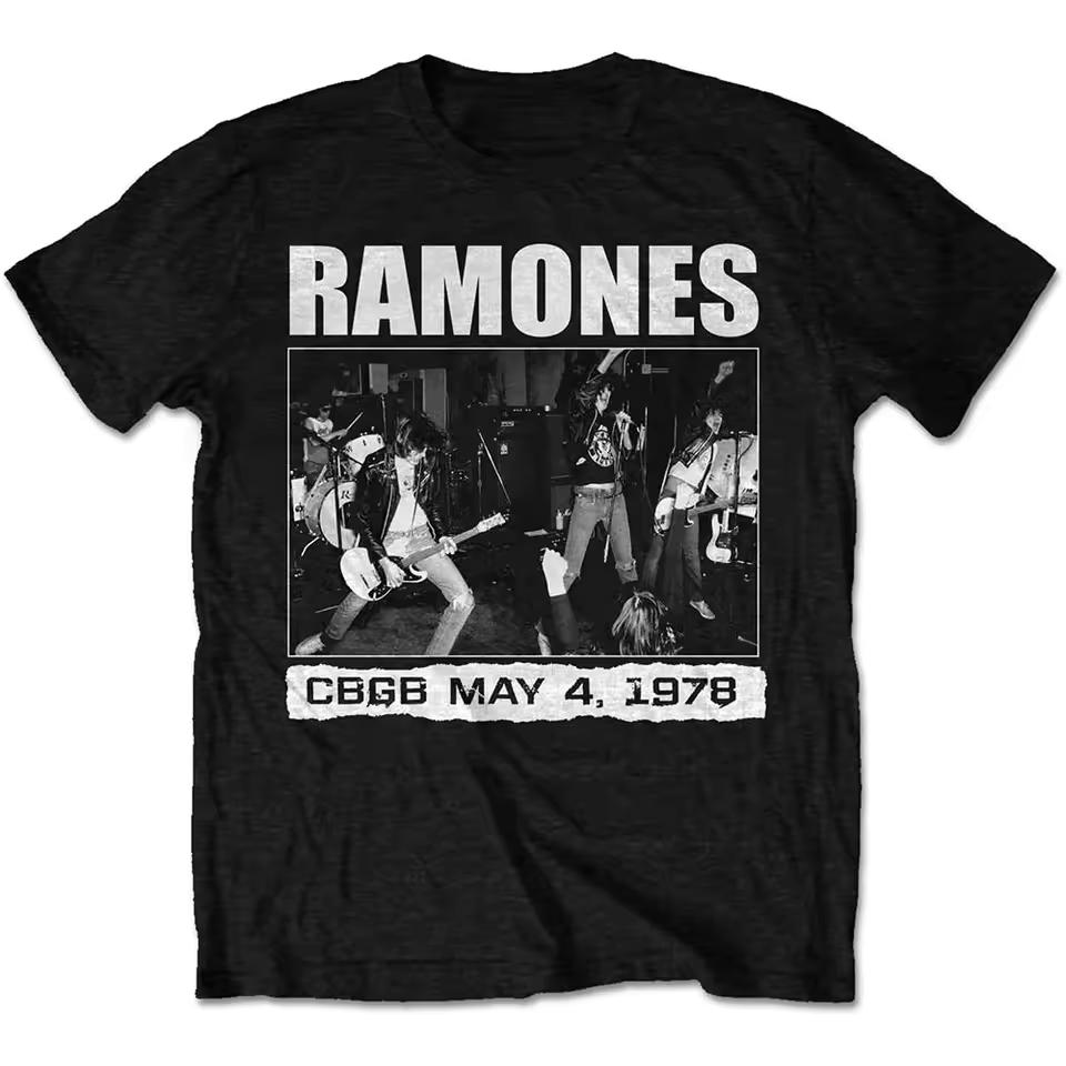 CBGB 1978 Ramones Band T-Shirt Cotton Graphic Tee Men Women Summer Streetwear