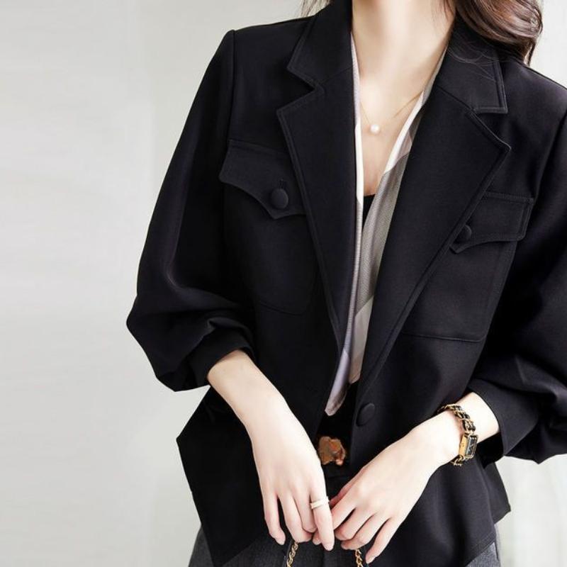 Женская повседневная верхняя одежда с длинными рукавами, блейзер в корейском стиле, универсальная куртка, свободный короткий тренч для весны