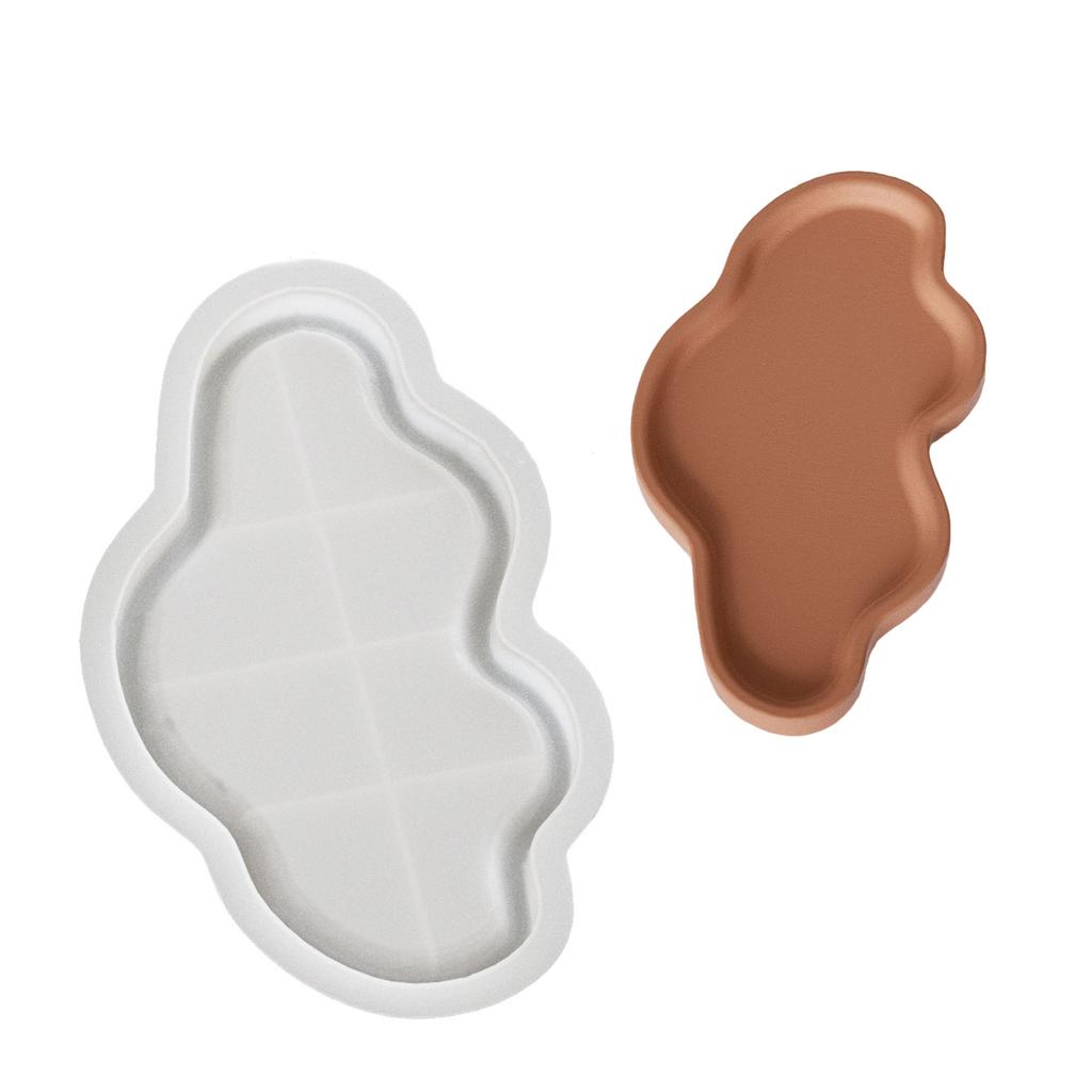 Многоцелевой большой овальный поднос из смолы, формы, прочный силиконовый домашний аксессуар, портативный для бетонных тарелок, товаров для рукоделия