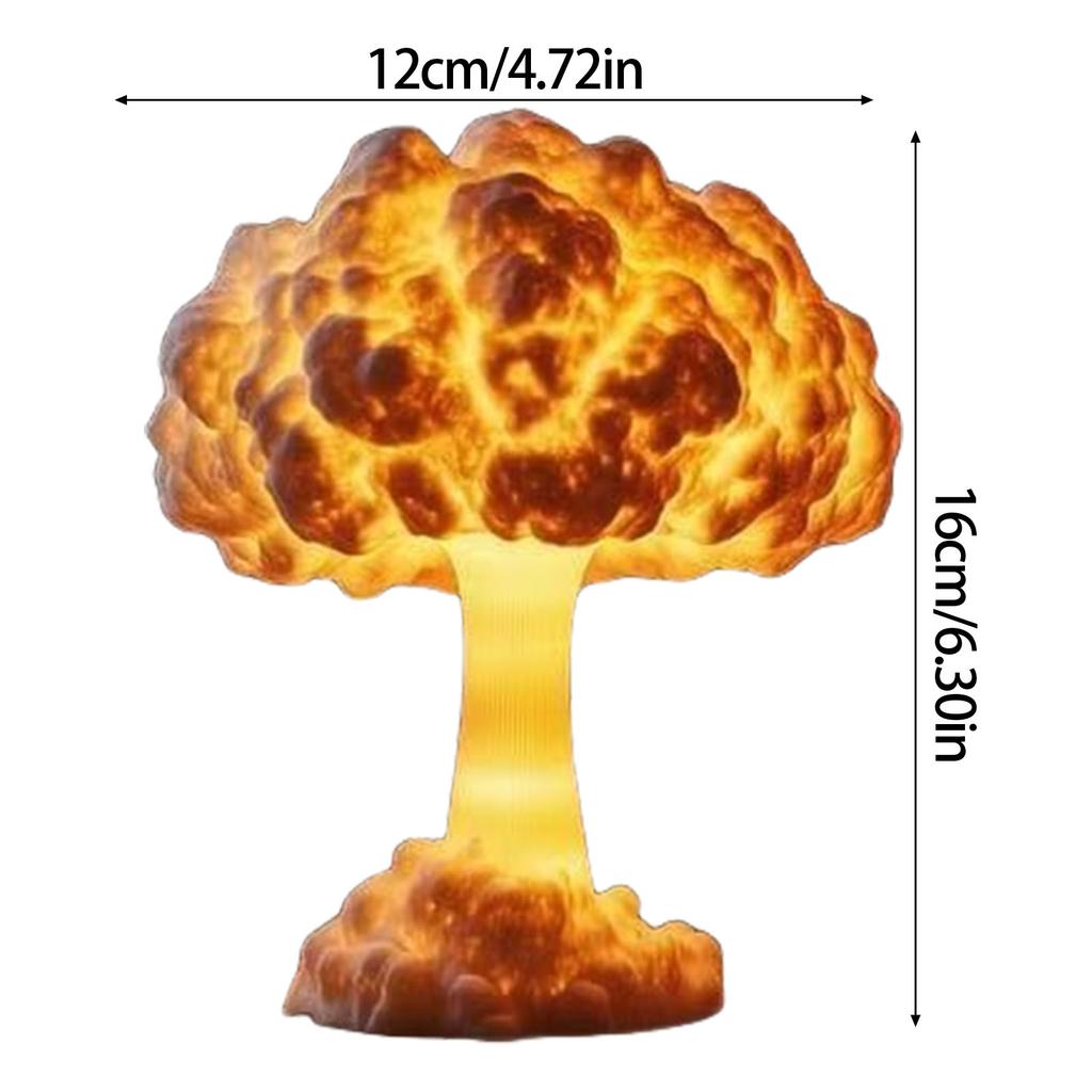 Artistic Mushroom Cloud Night Light Resin Decor Atomic Bomb Model Soft LED Ambient Lighting For Home Office Bedroom