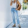 2025 Женские рваные повседневные джинсы-дудочки длиной до щиколотки