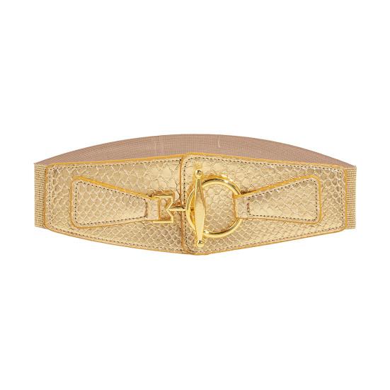 Женский эластичный пояс с золотой пряжкой, износостойкий пояс для рубашки, широкий край, для пальто, платья