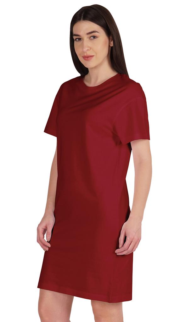 Inkmeso Женское однотонное платье-сдвиг с коротким рукавом, обычного кроя, футболка из хлопкового джерси