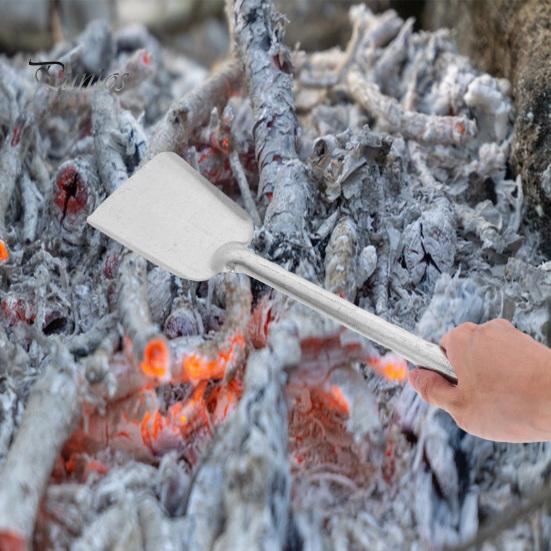 Charcoal Scoop Metal Hand Shovel with Long Handle Stove Ash Shovel Fireplace Trowel for BBQ Pizza Oven Firepit Home Camping Kitchen