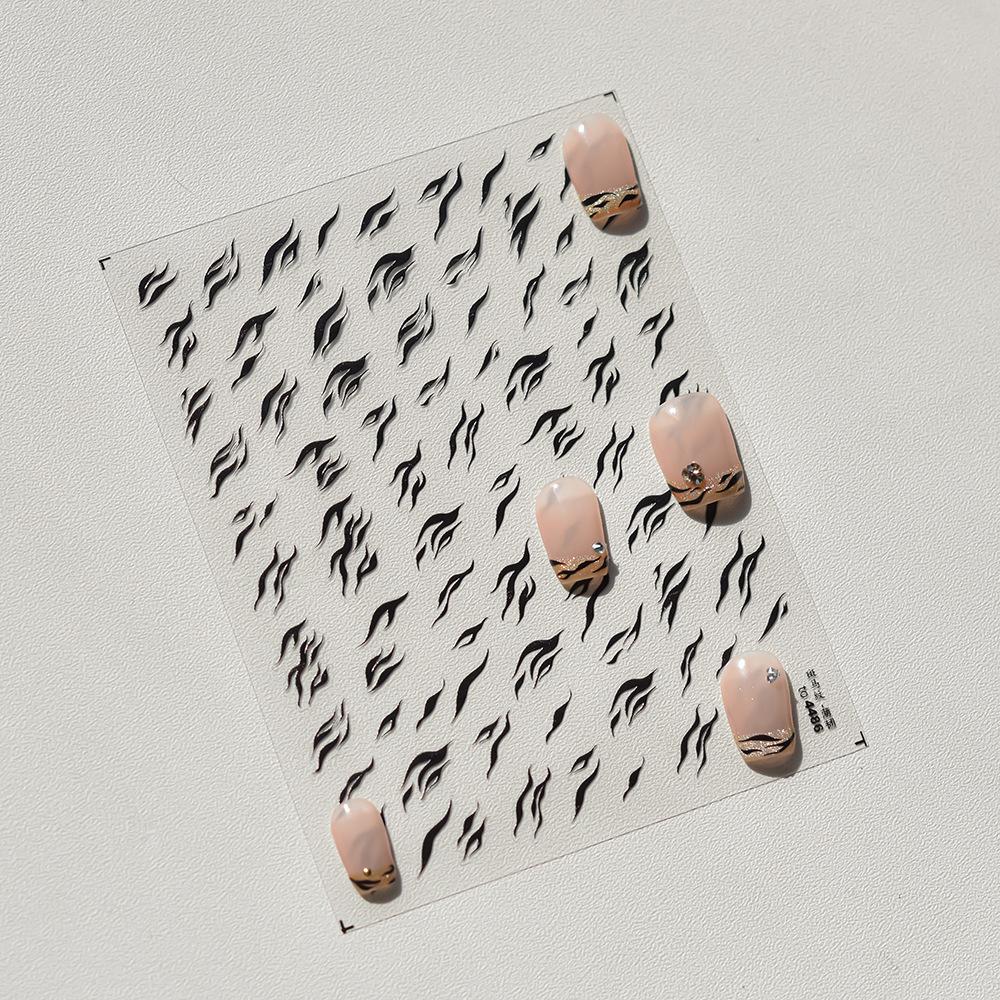 1pcs Elegant 5D Pearl Lace Wave Nail Art Stickers Exquisite White Lines Nail Decoration Decals DIY Self Adhesive Transfer Slider