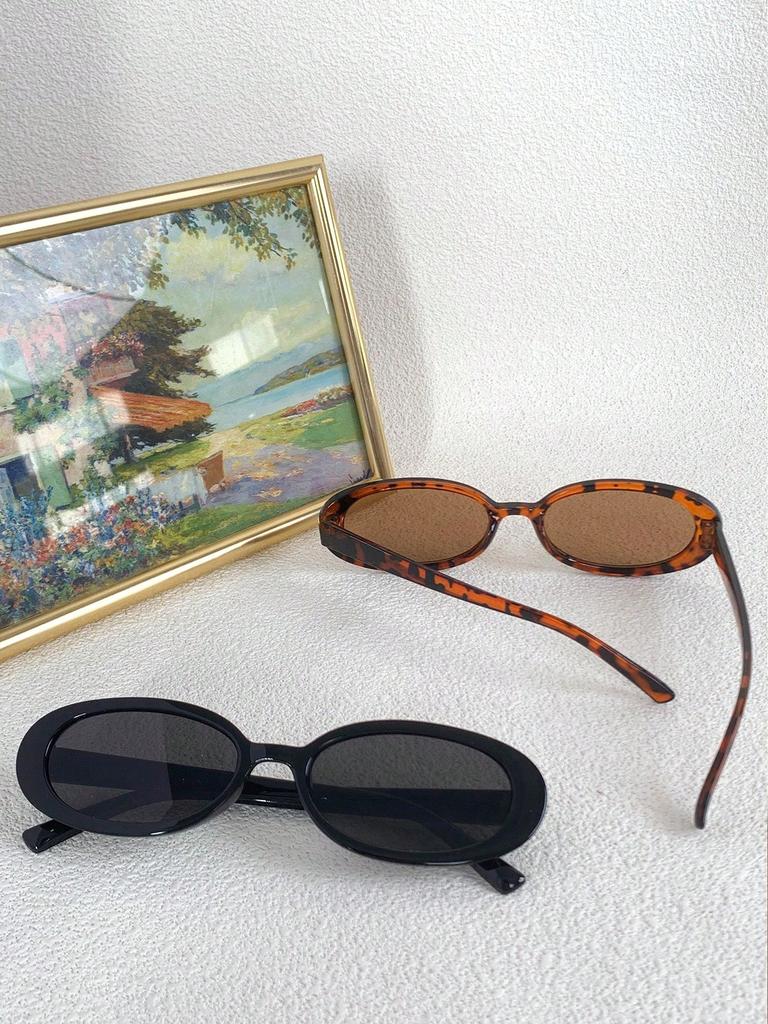 Бохо 2 пары Очки с овальной оправой под черепаховый панцирь Черные очки женские очки модные очки