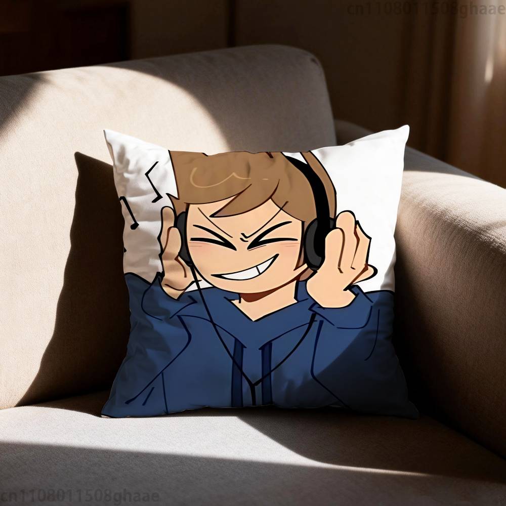 Аниме Eddsworld Том Наволочка Наволочка от пылевых клещей Невидимая молния шелковистый короткий плюш Чехол на подушку для дивана