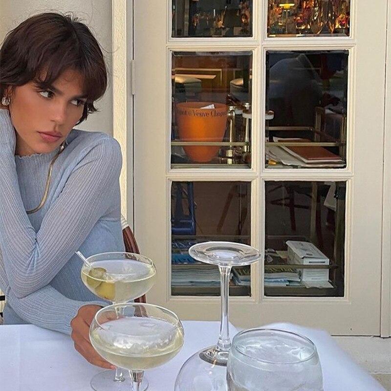 Thin See Through Slim Sexy T Shirt Long Sleeve Elegant Y2K Women T-Shirts 2022 Autumn Fashion Streetwear Tees Tops Clothes 21979