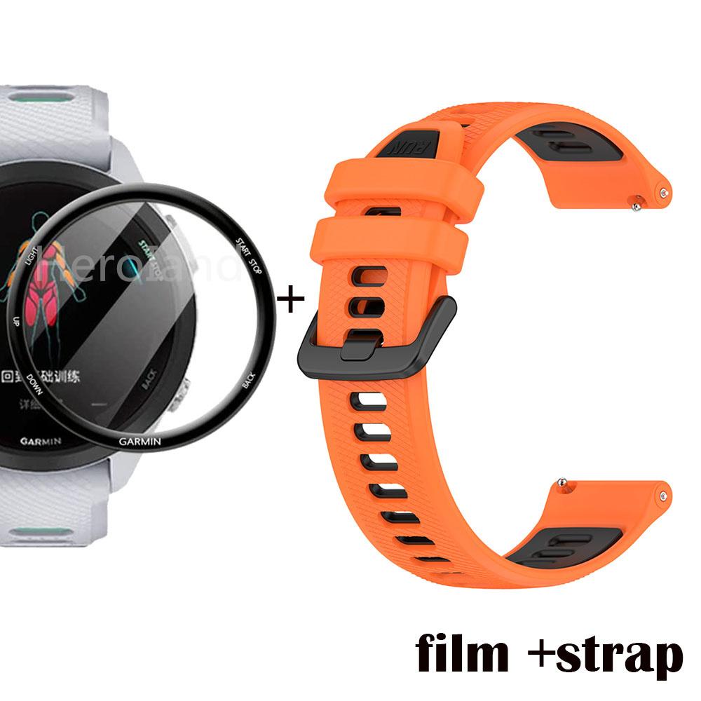 Модный силиконовый ремешок для часов 22 мм для Garmin Forerunner 265, умный браслет для Garmin Forerunner 255, браслет + пленка