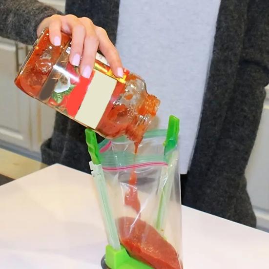 Регулируемая подставка для держателя пакетов Пластиковые полки для пакетов для заморозки Расширяемый органайзер для заморозки