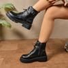 Модная женская обувь Осень Зима Модные классические ботильоны Женские туфли с круглым носком Повседневные удобные уличные туфли для женщин Botas De Mujer