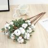 5pcs Dry Flowers Cotton Eucalyptus Stems Cotton Flower Heads with Eucalyptus Leaves Floral Stems for Home Farmhouse Vase Decoration