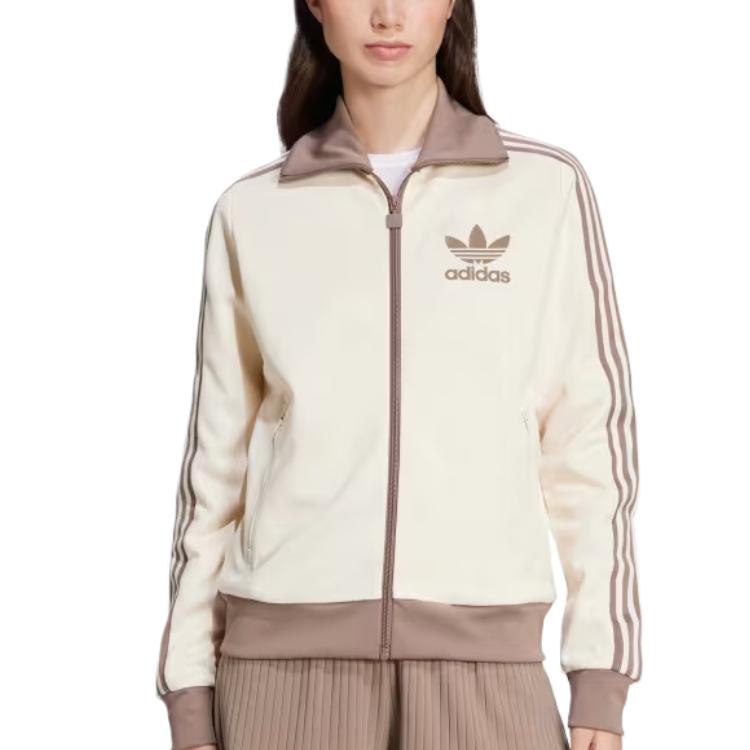 adidas Оригинальная спортивная куртка Beckenbauer, теплая, удобная, мягкая, нежная, женская, коричневая, JC5807