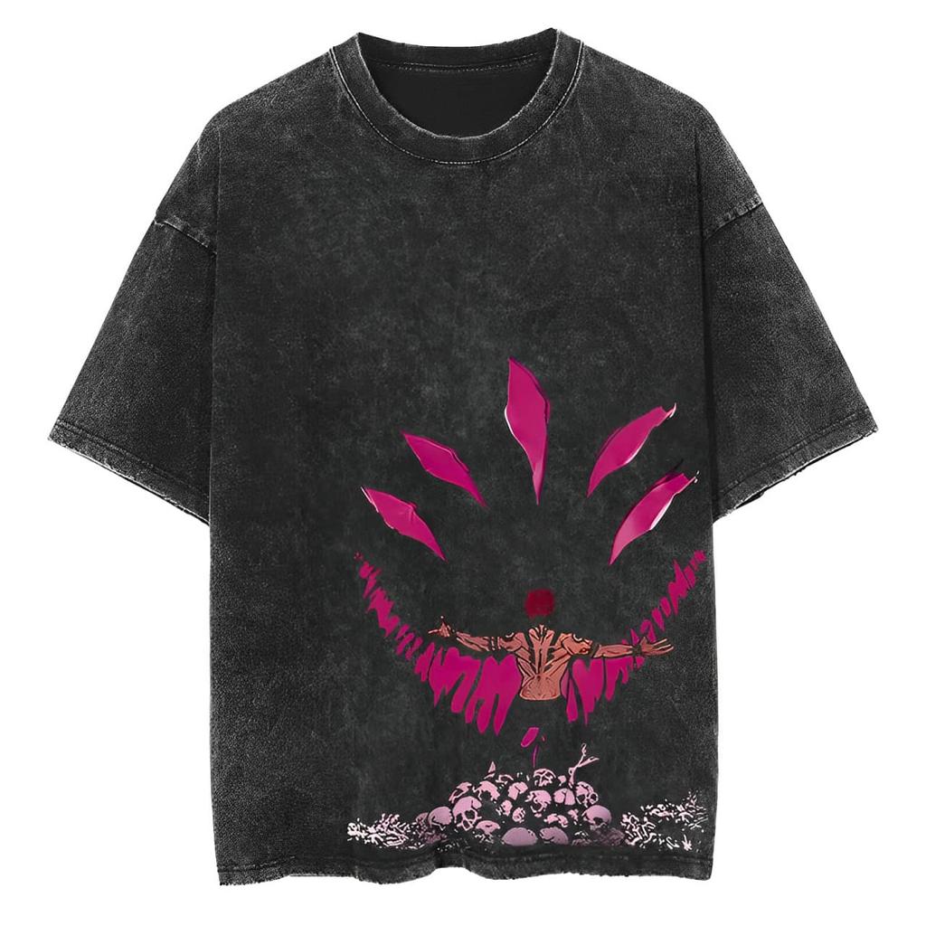 Jujutsu Kaisen Sukuna T Shirt Malevolent Shrine Graphic Men Acid Wash Oversized Streetwear Anime Retro Cotton Top Tee