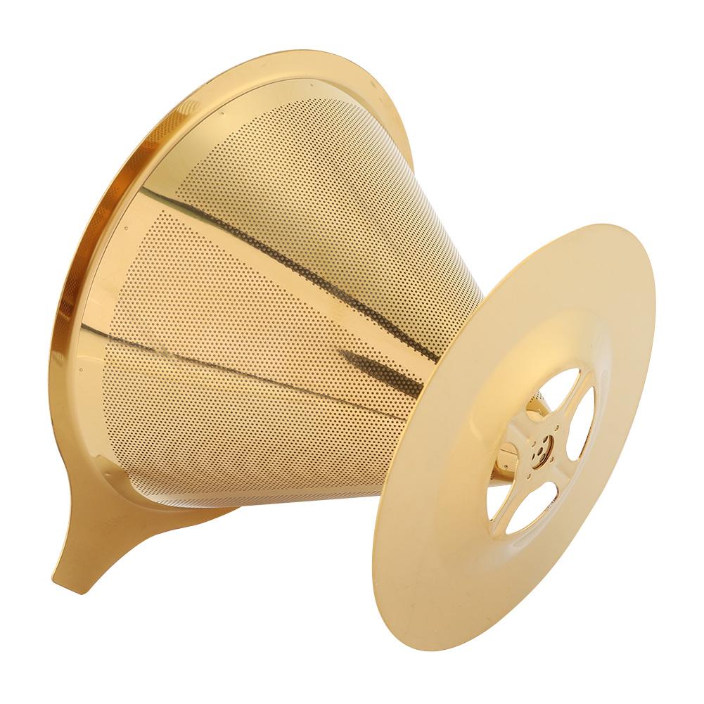 Фильтр для кофе с фильтром для кофе из нержавеющей стали, титана и золота, с подставкой для чашки и ручкой