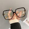 Fashion Oversized Anti-Blue Eyewear Retro Womens Metal Frame Glasses Trend Optical Computer Eyeglasses Retro Flat Light