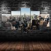 New York Skyline Empire State Building Skyline 5 Piece Five Panel Wall Canvas Print Modern Art Poster Picture Home Decor Gift For Him Her
