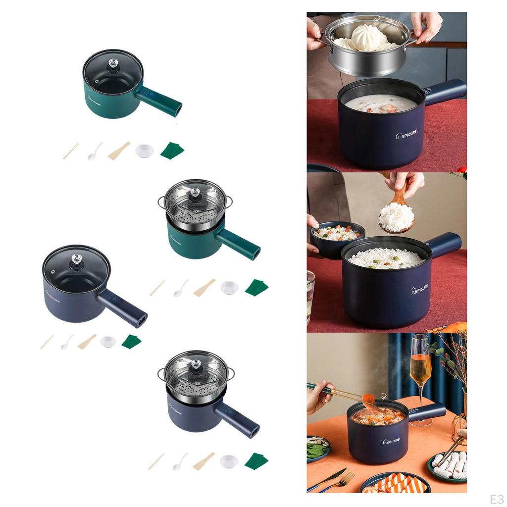 Electric Pot 1.8L Frying Pan for Pasta Steak Oatmeal Ramen Eggs