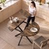 Extendable Dining Table for 4–6 People, Kitchen Table in Industrial Look with Spider Leg, Rustic Brown