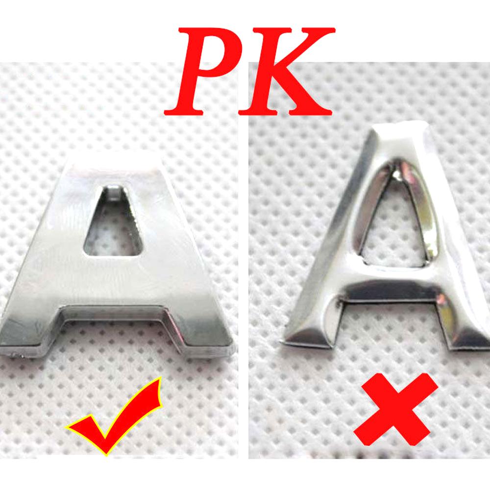 40Pcs (АЗ,0-9) 28 мм наклейки на автомобиль 3D DIY металлический алфавит наклейка эмблема буква серебряный значок украшение для авто логотип стиль