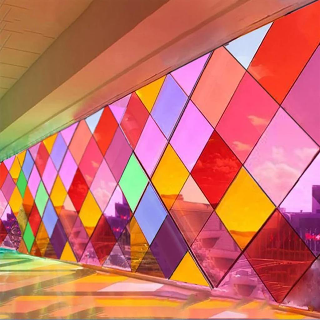 Радужная наклейка на окно, самоклеящаяся виниловая взрывозащищенная солнцезащитная декоративная рама для стеклянных перегородок окон и дверей