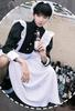Dress Maid Cosplay Long Sleeve Long Maid Clothes Black [Lady Lazy] Women's Men's (2XL)