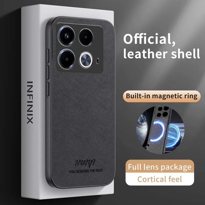 Кожаный магнитный чехол для Infinix Note 40 HOT 40 PRO 40i Spark 20 20C 20 Pro GT 20 Pro Защитная крышка с поддержкой беспроводной зарядки