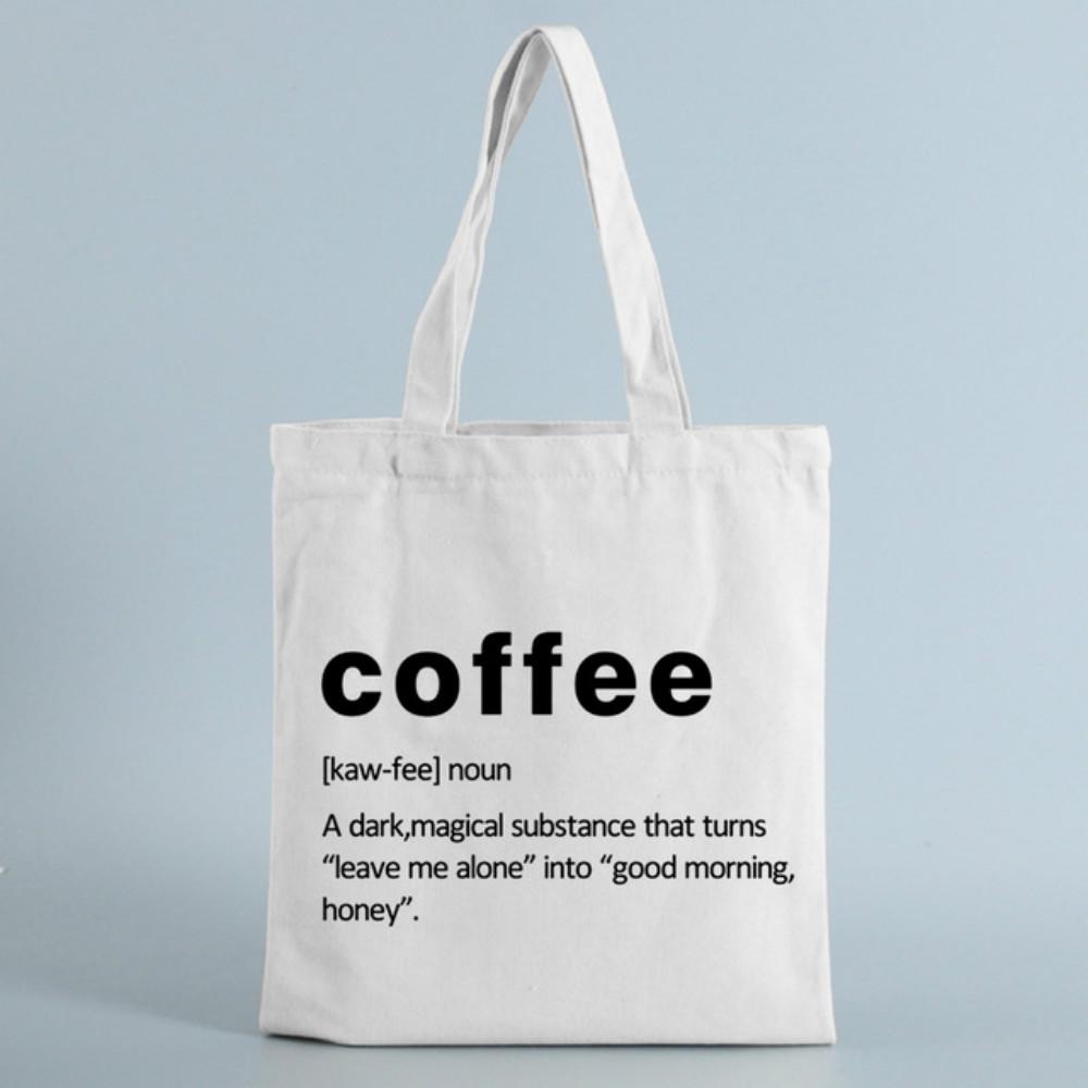 Кофе определение модная женская сумка-тоут Корея оригинальная милая парусиновая сумка для покупок девушка сумка на плечо