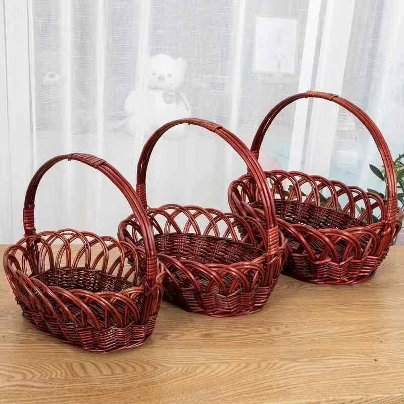 Плетеная корзина для фруктов и покупок