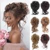 Women Synthetic Fiber Messy Chignon Curly Hair Bun Elastic Messy Chignon for Women Hairpieces Black Brown